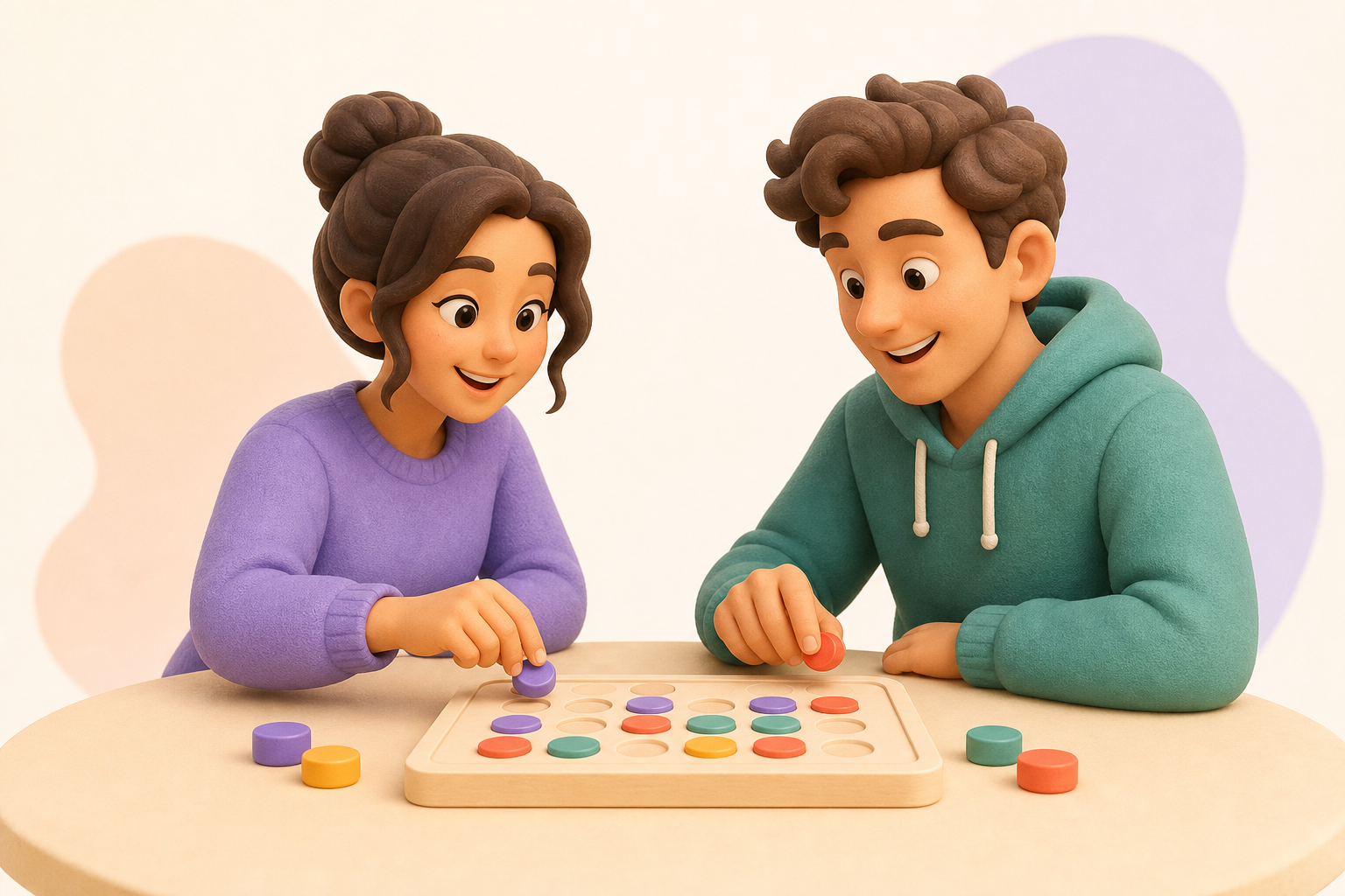 Two people enjoying a Play2Bond game together